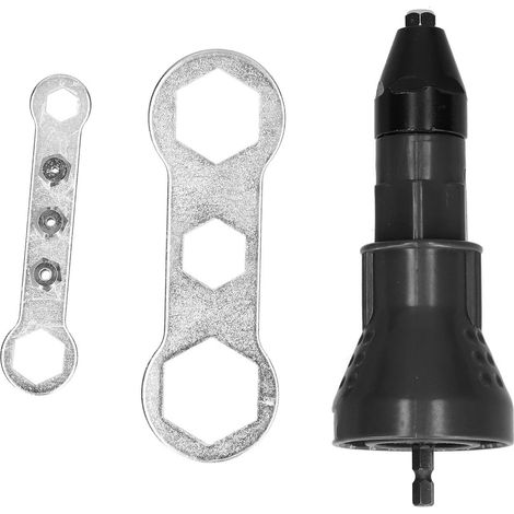 Elektrischer Nussbohrschrauber-adapter, Akku-nietadapter, Schwarze Elektrowerkzeugausrüstung