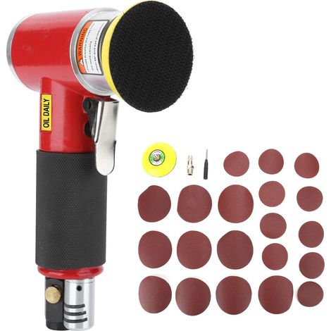 Mini-druckluftschleifer, Exzenterschleifer, Poliermaschine Mit Schleifpapier Für Automobile, Rot