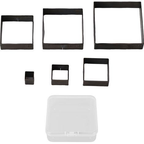 Vierkantstanze Für Leder, 6-teilig, 5 Mm, 10 Mm, 15 Mm, 20 Mm, 25 Mm, 30 Mm Seitenlänge, Stanzwerkzeug-set Aus Legiertem Stahl