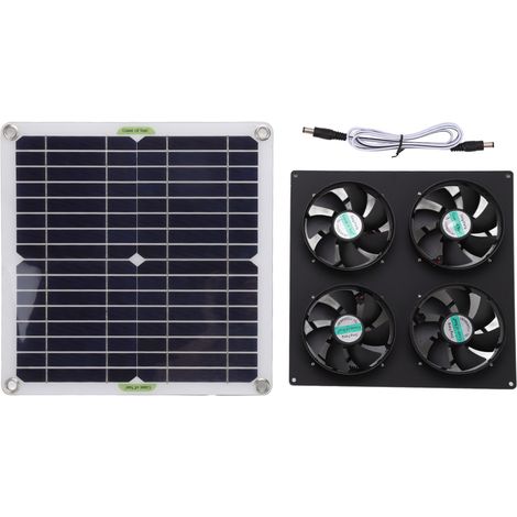 Solarpanel-lüfterset, Aus Wasserdichtem Monokristallinem Silizium, 4 Anschlüsse, Abluftventilator Für Gewächshäuser