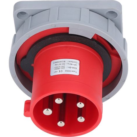 Wasserdichter Luftfahrtstecker, Ausgang Aus Nylon Und Messing, 5-poliger Industriestecker, 3p + N + E, Wechselstrom 220–380 V, 240–415 V, 63 A