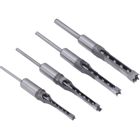 4-teiliges Vierkant-holzbohrer-set, Hss, Hochleistungsbohrer, 1/4 Zoll, 5/16 Zoll, 3/8 Zoll, 1/2 Zoll, Senkbohrer