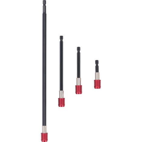 Bohrerverlängerungsset, 4-teilig, 60 Mm, 100 Mm, 150 Mm, 300 Mm, 1/4 Zoll, Sechskantschaft, Starke Magnetische Verlängerung