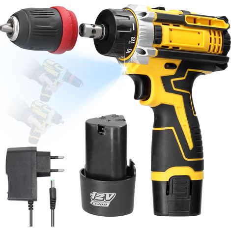 12v 2-in-1 Multifunktions-elektrobohrmaschine/schrauber Für Haushaltsgeräte, Möbelmontage, Reparatur Von Kfz-elektronik, Mit Zwei Aufbewahrungsmöglichkeiten Für Bohrer.