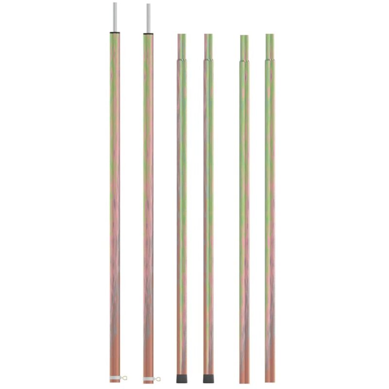 Teleskop-zeltstangen 170–255 Cm, 2 Stück, Verzinkter Stahl