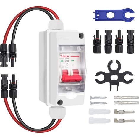 Dc-pv-trennschalter 32 A 500 V, Mcb 2p Solarstromsenken-luftschalter, Miniatur-leistungsschalter Mit Verteilerkasten