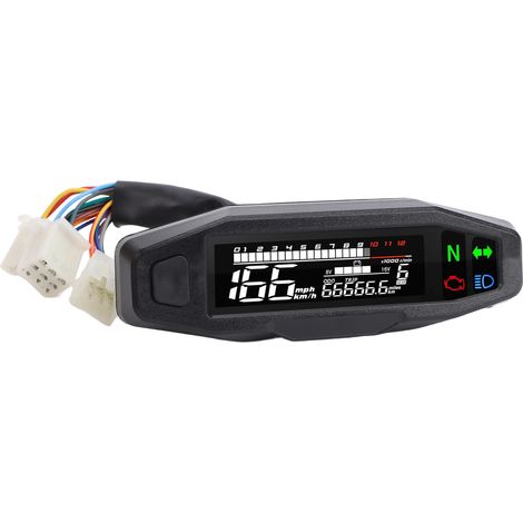 6-gang-motorradtacho, 12000 U/min Mph, Mini-lcd-bildschirm, Av-universal-kilometerzähler