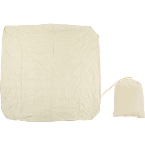 Staubschutzhülle Für Badewanne Im Freien, 190 % Silberbeschichtetes Polyester-taft, Wasserdichte Abdeckung Für Thermalbäder, Quadrate Spa-badewannen-regenschutzhülle, 210 X 210 X 30 Cm, Beige