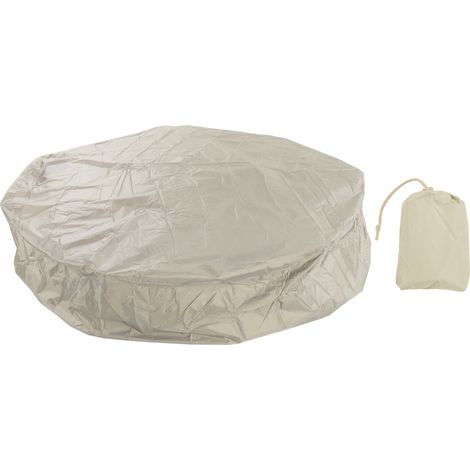 Staubdichte Schutzhülle Für Gartenmöbel, Runde Badewannenabdeckung, Aus Silberfarbenem Polyestertaft, Wasserdicht, 190 X 30 Cm, Beige