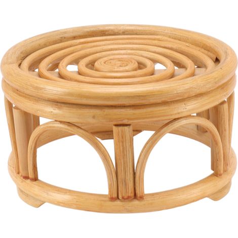 Runder Pflanzenständer Aus Rattan Für Drinnen, Natürlicher Pflanzenhalter, Handgefertigter Pflanzständer Aus Rattan Für Zuhause, Garten, Hof, Klein