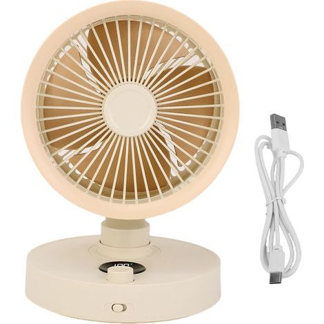 Leiser Tischventilator Mit Led-anzeige, Automatischer Oszillationsfunktion, 100 Geschwindigkeitsstufen, Usb-aufladbar