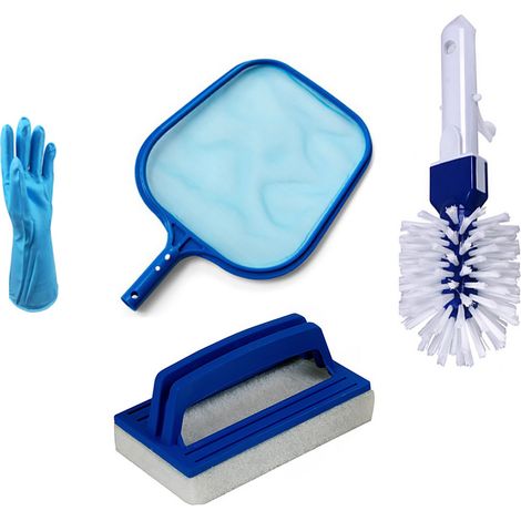 Skimmernetz Für Schwimmbecken, Poolreinigungsset, Laubkescher, Schwammbürste, Handschuhset