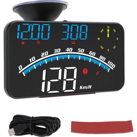 Intelligenter Hud-led-hd-bildschirm, Multifunktionaler Geschwindigkeitsalarm, Gps-universal-tachometer, 5v Für Autos Und Lkws, Blau