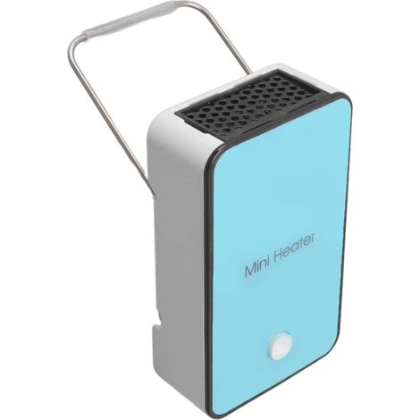 Mini-heizlüfter, Tragbarer Elektrischer Tischheizlüfter Mit Drehbarem Ständer, Ptc-heizlüfter Aus Wellaluminium, Für Büro Und Schule (blau)
