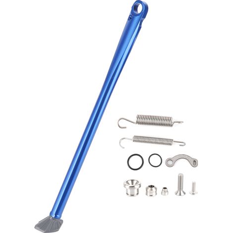 Cnc-gefräster Seitenständer Aus Aluminiumlegierung Mit Federbefestigung, Passend Für Husaberg Fe 501 250 390 (grauer Sockel Mit Blauem Schaft)