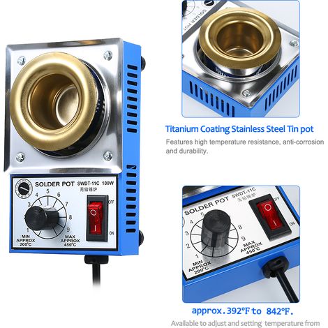 Kompakter Löttopf Mit Einstellbarer Temperatur, 100 W, 220 V, 38 Mm, 250 G, Lötbad Zum Löten Und