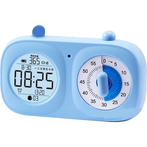 Visueller Dual-screen-timer, Multifunktion, Countdown-timer, Elektronisches Zifferblatt Und Zeiger, Eingebauter Akku, Blau