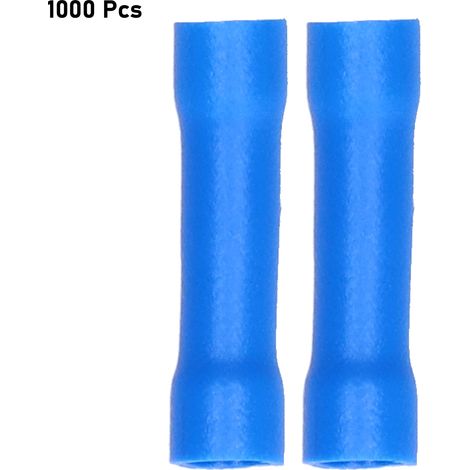 Blaue Stoßverbinder, 1000 Stück, Vollisolierte Crimp-anschlüsse Für Kfz-elektronikanwendungen (1,5-2,5 Mm)