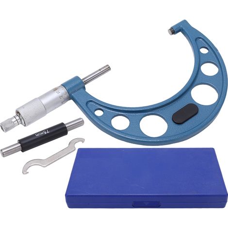 Stabiles Legierungsmikrometer, Präzise Oberflächenmessung, Tragbarer Messschieber, Dickenmessgerät 75–100/0,01 Mm