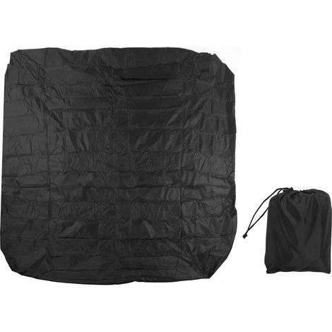 Staubschutzhülle Für Badewannen Im Freien, Aus Silberbeschichtetem Polyester-taft 190, Wasserdicht, Für Thermalbäder, Whirlpools, Regendicht, 210 X 210 X 30 Cm, Schwarz
