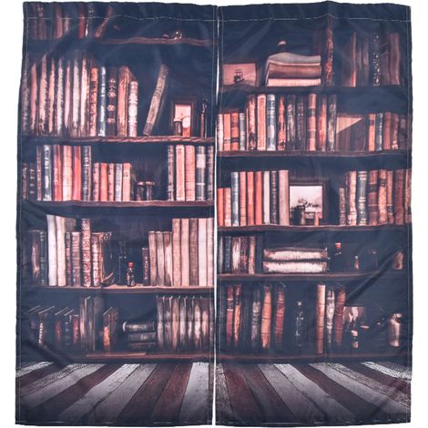 Wohnzimmergardinen, 3d-bücherregalgardinen, Bedruckte Verdunkelungsgardinen, Schlafzimmergardinen (170x200cm)