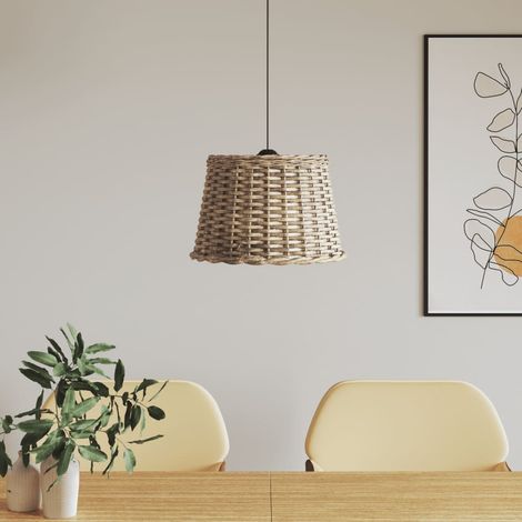 Brauner Deckenlampenschirm Aus Korbgeflecht, Ø 40 X 26 Cm