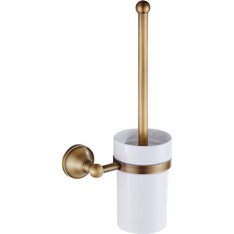 Wc-bürstenhalter-set, Europäisches Luxus-wc-bürstenhalter-set In Antikbronze, Wandmontierte Badezimmeraccessoires Aus Messing