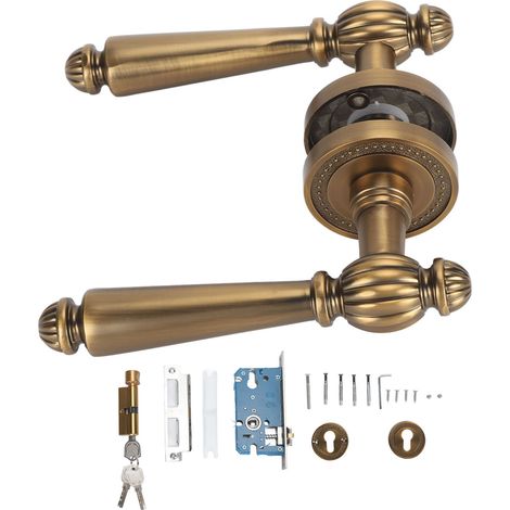 Türgriffschloss Aus Bronze, Geräuschloser Kupferkern, Retro-stil Für Schlaf- Und Wohnzimmer