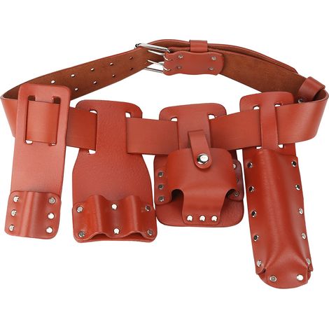5-in-1 Werkzeuggürteltasche Aus Leder, Gerüst Mit Halterung Für Wasserwaagenschlüssel, Hammer
