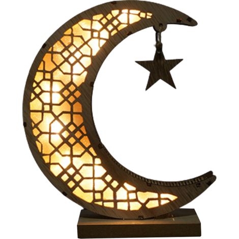 Dekorative, Handgefertigte Led-nachtleuchte Aus Holz Für Ramadan – Islamisches Geschenk Für Muslime – Wand- Und Tischdekoration