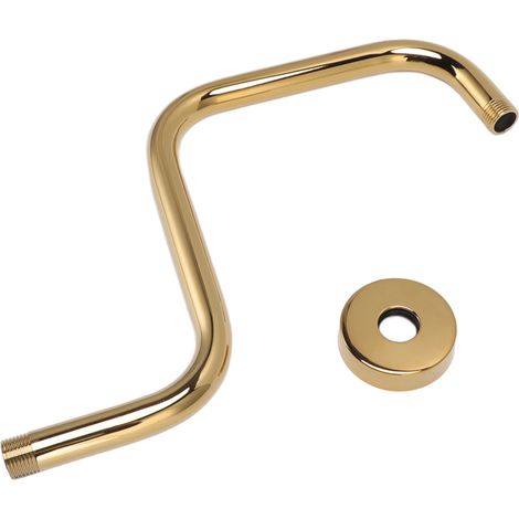 Duschverlängerungsarm Aus Edelstahl, Hoher Duscharm Mit Flansch, Wandbrausekopf, Steigrohr, Gold