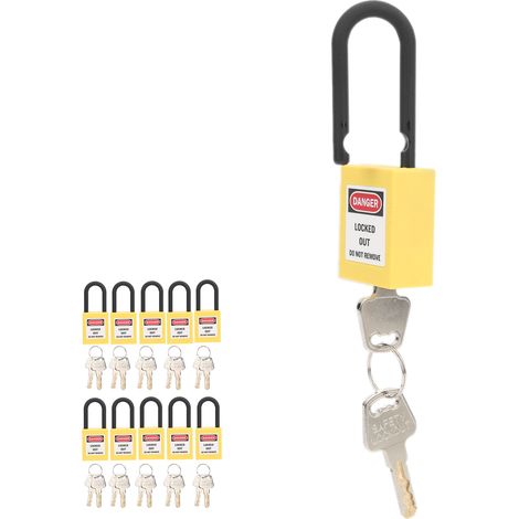 10 Sets 38 Mm Nylon Staubdichte Verriegelungsschloss Industrielle Konstruktion Isolierung Sicherheitswerkzeug Für Fabriken Gelb