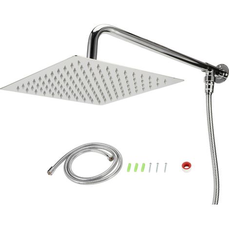 G1/2-gewinde, 25 Cm Wandmontage, Edelstahl-regenduschkopf, Duschzubehör-set