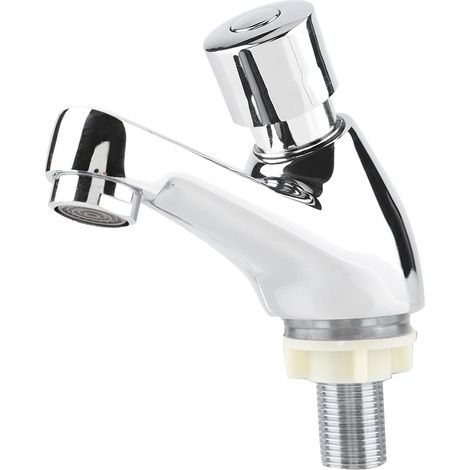 Öffentliche Küche, Badezimmer, Verchromter Wasserhahn Mit Automatischer Schließung Und Wassersparfunktion, Zeitverzögerung Für Waschbecken Und Spüle