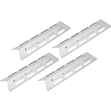 Edelstahl-kochplatte 41 X 10 Cm, 4-teiliges Kochplatten-set, Gasgrill Mit Flammenplatte Für Barbecue, Hitzeschutz-brennerabdeckung, Ersatzteile Für Grills