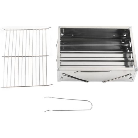 Zusammenklappbarer Und Tragbarer Holzkohlegrill Für Den Außenbereich, Aus Edelstahl, Für Picknicks, Camping Und Zum Kochen.