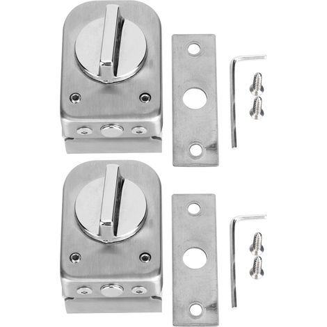 Set Mit 2 Edelstahl-türriegeln Für Badezimmer- Und Wc-glastüren