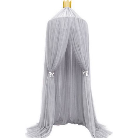 Elegantes Moskitonetz In Hausfarbe, Kinderhimmel, Bettnetz, Babyzimmer, Grau