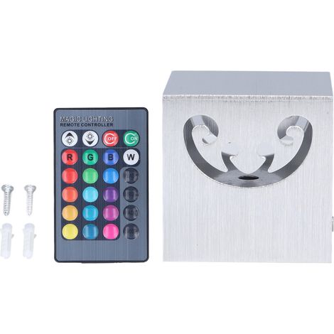 Rgb-aluminium-wandleuchte Mit 3 W Led-lampenperlen, Hohlem Design, 24-tasten-steuerung, 360° Helle Led-wandleuchte Für Schlafzimmer (85277v)