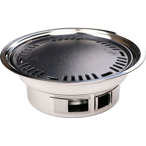 Runde Koreanische Grillpfanne Mit Antihaftbeschichtung, Heilstein Für Drinnen Und Draußen, 35 Cm