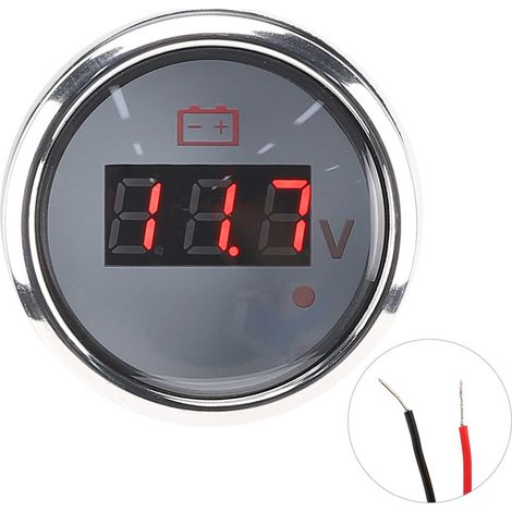 2-zoll-batteriespannungsanzeige, Digitale Led-anzeige, Wasserdicht Nach Ip67, Universeller Smart-alarm Für Boote, Autowhite