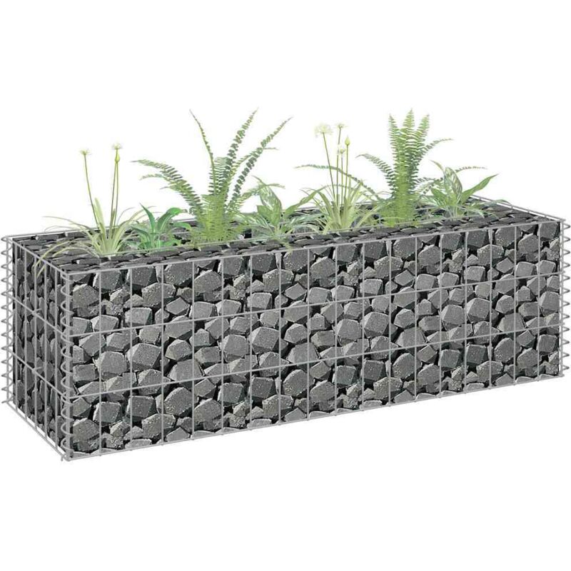 Hochbeet Aus Gabionen, Verzinkter Stahl, 90 X 30 X 30 Cm