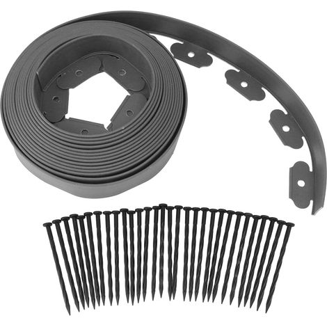 L-förmiges Pe-gartenrand-set, Leicht Formbar, Kein Ausgraben Erforderlich, Gartenrand-set Für Die Landschaftsgestaltung, Grau, 5 X 5 X 1000 Cm / 2 X 2 X 393,7 Zoll