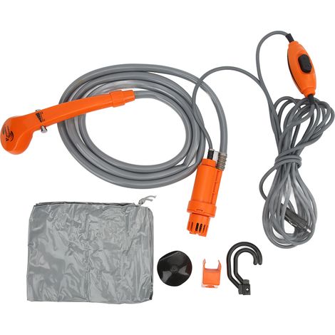 Outdoor-camping-duschkopf Mit 12-v-auto-zigarettenanzünderadapter Für Camping, Wandern, Wohnmobile Und Tierwäsche