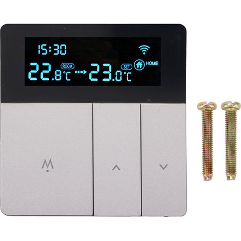 Intelligenter 3a-thermostat Mit Lcd-farbdisplay, Hochpräzise Programmierbarer Warmwasserboiler Für Haushalte Und Einkaufszentren, Ac 90–240 V, Grau, Ohne Wlan