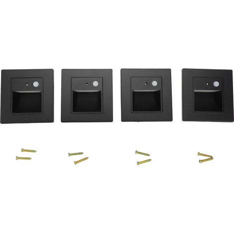 4-teilige Stufenleuchten Mit Bewegungssensor, Intelligente Induktion, Integrierte Installation, Nachtlicht Für Schlafzimmer, Flur Und Treppenhaus, 110–240 V, Grau