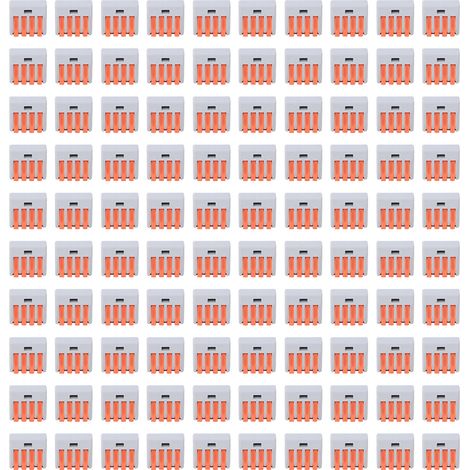 4-poliger, Federbelasteter Hebelklemmenblock, Wiederverwendbarer Elektrischer Kabelverbinder, 100 Stück, Pct-214