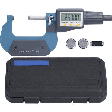 Digitales Mikrometer, Auflösung 0,00005 Zoll/0,001 Mm, Professionelles Dickenmessgerät Für Messbereiche Von 25 Bis 50 Mm