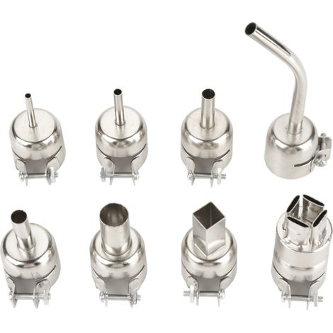 Heißluftpistole, 8858-i 110v/220v 650w Led-digitalanzeige, Elektrische Heißluftpistole, Verstellbare Tragbare Heißluftpistole, Schrumpfschlauch (7 Stück 8858-i)