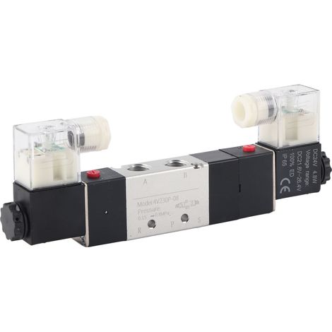 Pneumatisches 3-wege-magnetventil, 5-positionen, 24 V Dc, Bsp 1/4", Normalerweise Geschlossen, 0,15–0,8 Mpa, 4v230-08p